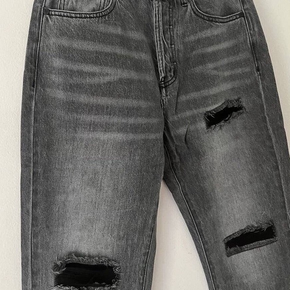 (A55) Free People x Sandrine Rose Destroyed Rain Straight Leg Jeans, Sz 28, NWT - Picture 5 of 12